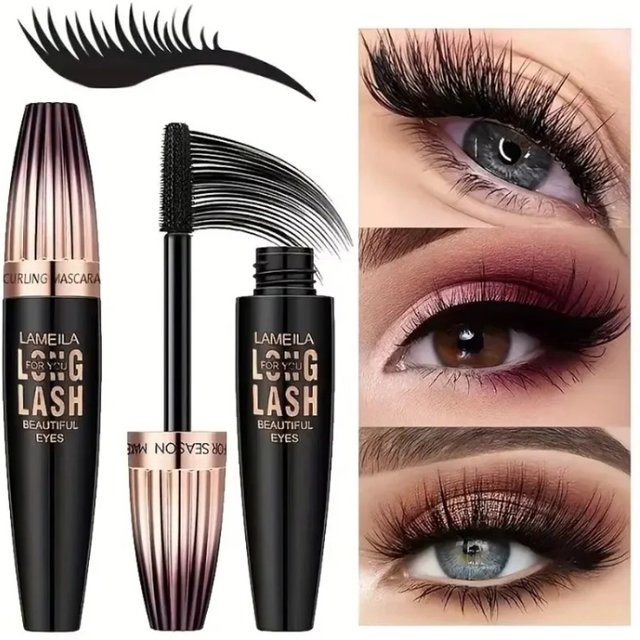 Waterproof 4D Mascara Thick Long Smudge-proof Plump Encrypted Long-lasting Curling Large Eye Makeup Makeup Tools
