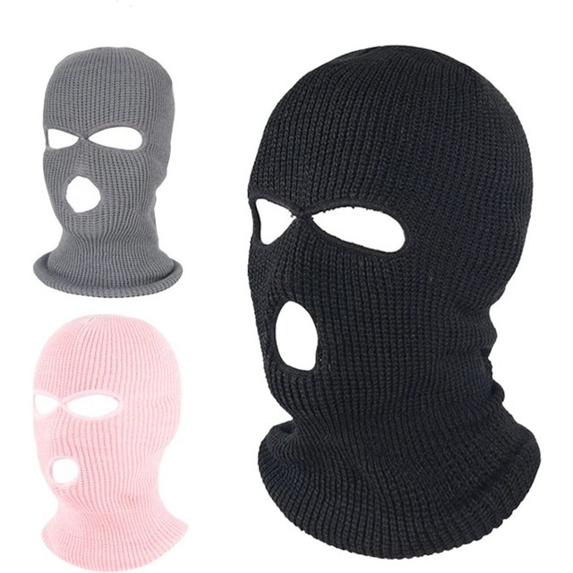 Masque d'équitation intégral à 3 trous pour hommes et femmes, cagoule de ski, chapeau de plein air, casquettes chaudes pour le cou, masque facial de snowboard, hiver