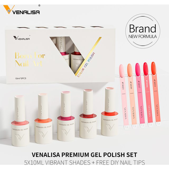 5pcs/kit Venalisa Color Gel Nail Polish Set Hema Free Soak Off UV LED Nail Gel Polish 10ml Combo TPO FREE HEMA FREE Gel Kit