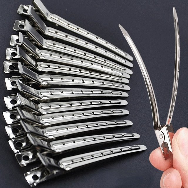 Pinces de soins capillaires pour femmes, pinces de séparation en métal et acier pour coiffure,