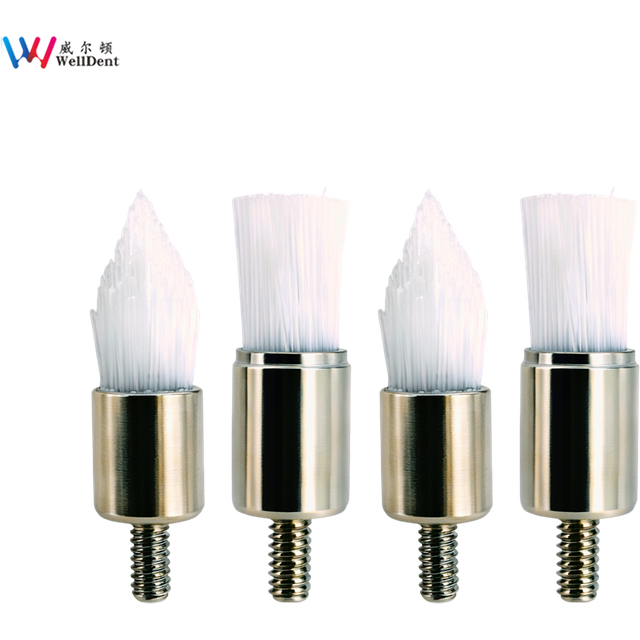 100pcs Dental Screw-In Prophy Brushes Nylon Flat Tapered Standard Prophylaxis Brush for Oral Care