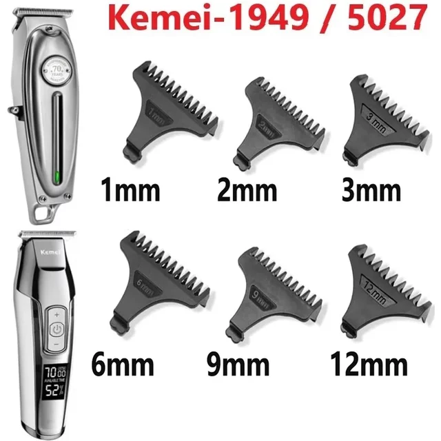 For Kemei Hair Trimmer Limit Comb Universal Black Guards Hairdresser Hair Cutting Guide for KM-5027 KM-1949 1 2 3 6 9 12mm