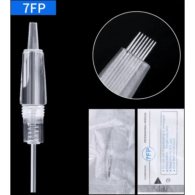 30pcs Tattoo Eyebrow Cartridge Needle 1D 1P 3P 5P 3F 5F 7F Permanent Makeup Sterilize Disposable Eyeliner PMU Accessories