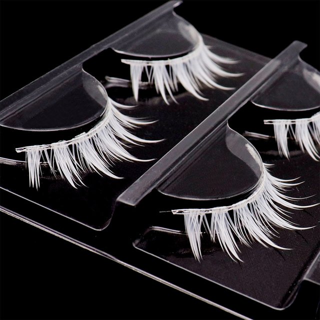 Manga lashes Cosplay White False Eyelashes Anime Characters Gojo Satoru Stage Performance Hard Stems Fake Eyelashes party makeup