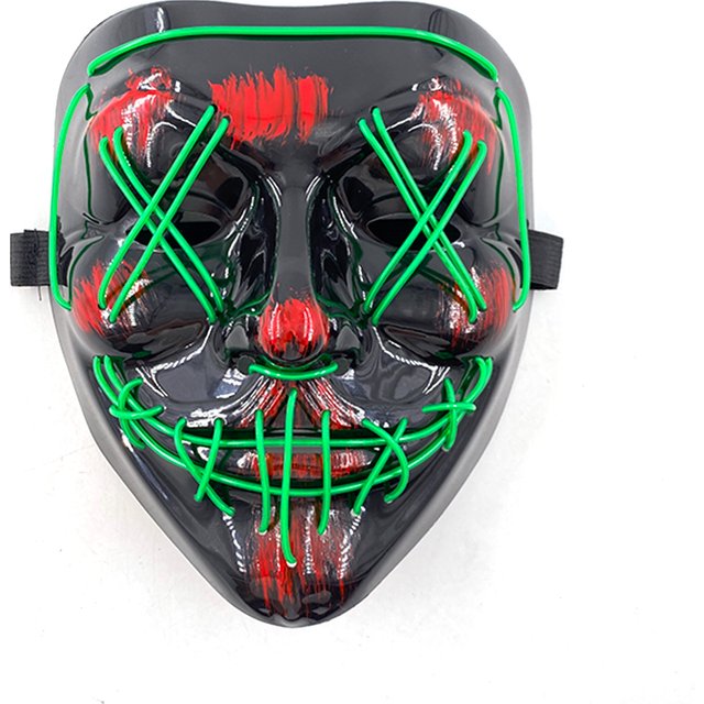 Wireless Halloween Neon Purge Mask Masque Masquerade Masks Halloween Horror Face Mask Scary Party Cosplay Costume Accessories