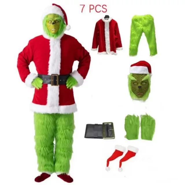 Kerstman Make-up Bal Stage Performance Kostuum Kerstmis Groenharig Monster Prestaties Kostuum Rekwisieten