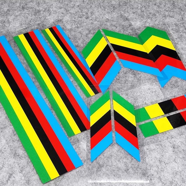 Rainbow Road Bike Stripe Stickers Waterproof Sunscreen for MTB Bicycle Fork Handlebar Top Tube Motorcycles and Cars Vinyl Decals