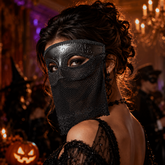 Creative Venice Singing Mask Retro Style with Veils Masquerades Mask Hollowed-out Face Cover Half Face Mask Carnival Festival