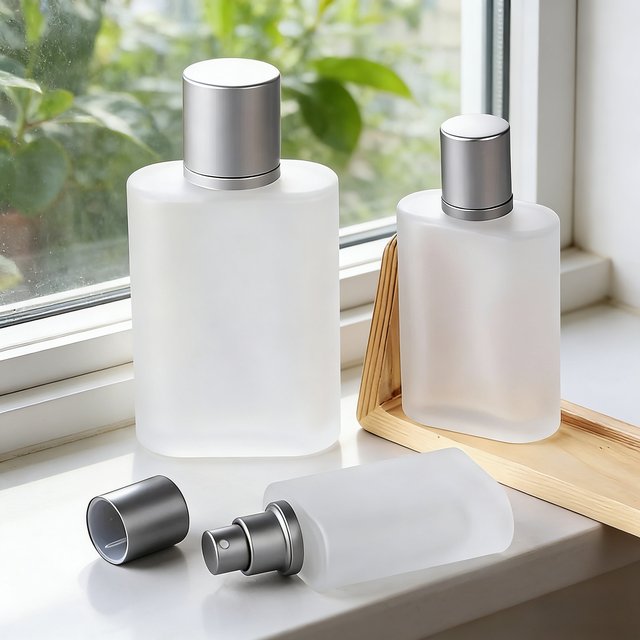 Flacon de parfum en verre sablé à bouchon vissé 30ml/50ml, flacon pulvérisateur vide, flacon distributeur vide, flacons de maquillage à brume fine