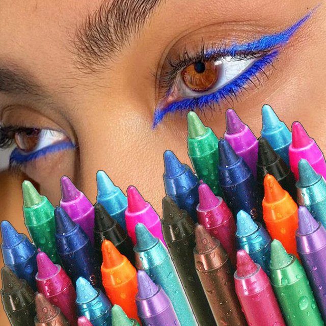 Long-lasting Glitter Eyeliner Pencil Waterproof High Pigment Green Brown Smooth Eyeshadow Eyeliner Pen Women Fashion Eye Makeup
