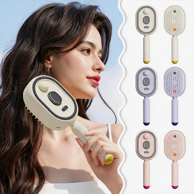 Rechargeable Steam Brush Durable Electric Spray Air Cushion Comb Electric Steam Hair Brush For Hair Reduce Frizz Nourishes Hair
