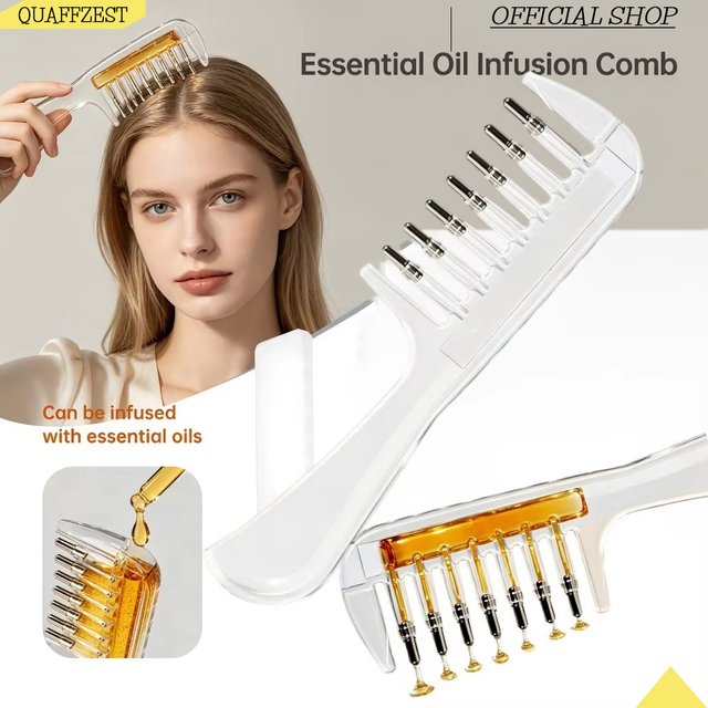 Peigne à racines de cheveux transparent et portable, applicateur de liquide, peigne de massage du cuir chevelu, brosse pour huile et sérum capillaire, outil de soin capillaire anti-fuite