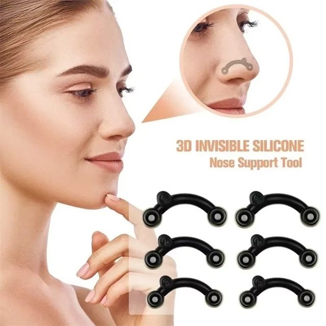 Invisible Nose Shaper 3 Size Pain Free Nose Straightener Acrylic Soft Nasal Bridge Straightener for Adults Teens Beauty Tools