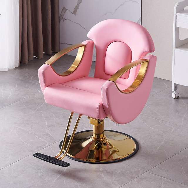 Hot Sale Pink Executive Salon Chair With Hair Dryer Mirror Reclining Features Factory Direct Barber Chairs On Sale