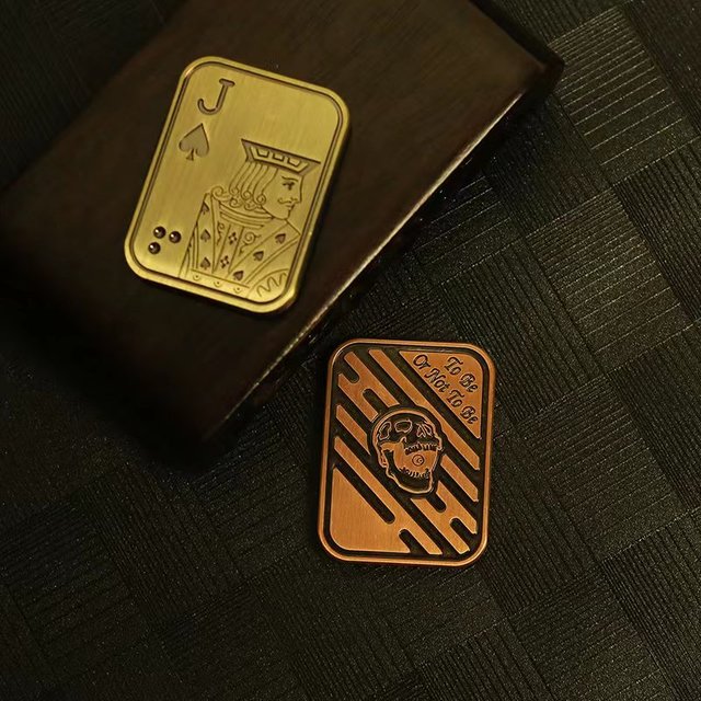 Glissière de Poussée Magnétique en Forme de Crâne en Métal pour Poker J, Jouet Anti-souligné, EDC