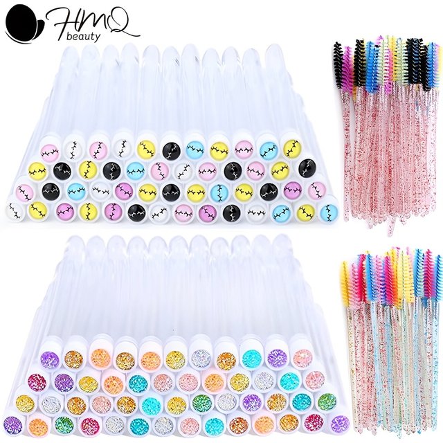 Tube de brosse à sourcils en diamant vide et réutilisable, 100 pièces, étui de baguette de Mascara, brosse à cils en cristal remplaçable, outil de maquillage anti-poussière