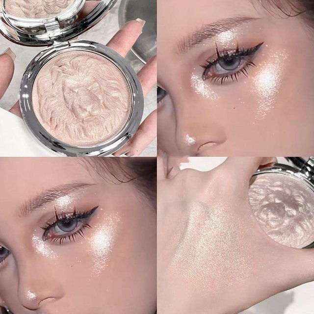 3 Colors Shimmer Diamond Pink Highlighter Palette Brighten Contour Radiant Skin Natural Long-lasting For Festival & Daily Makeup