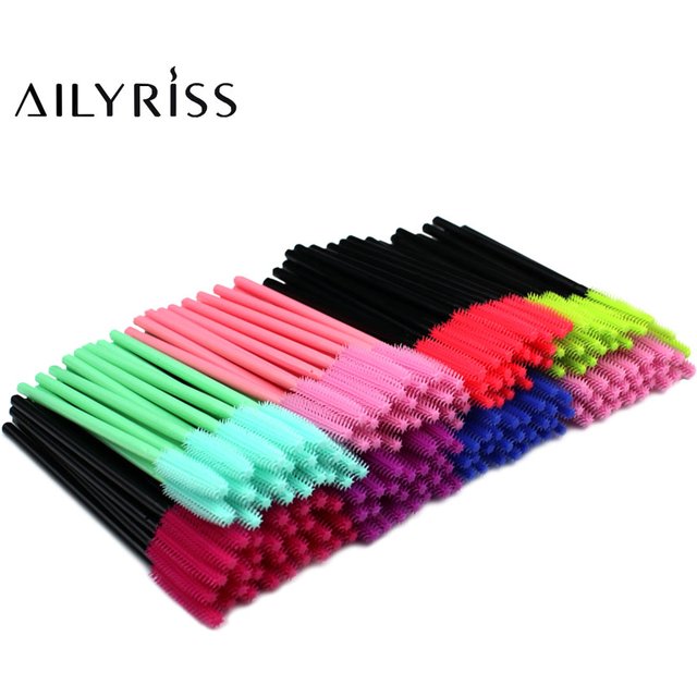 Applicateur de baguettes de Mascara en Silicone, 25 pièces, brosses à cils jetables, peigne, brosse