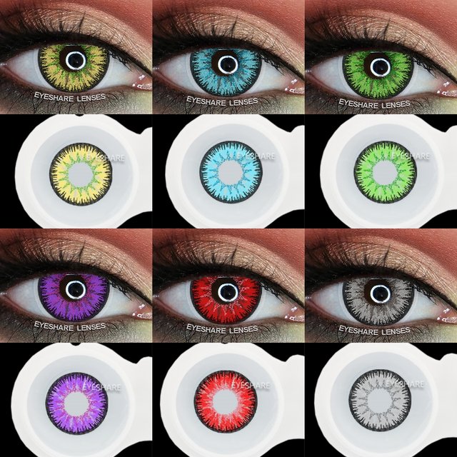 EYESHARE 1Pair Color Contact Lenses For Eyes AYY Anime Cosplay Colored Lenses Blue Halloween Lenses Contact Lens Beauty Makeup