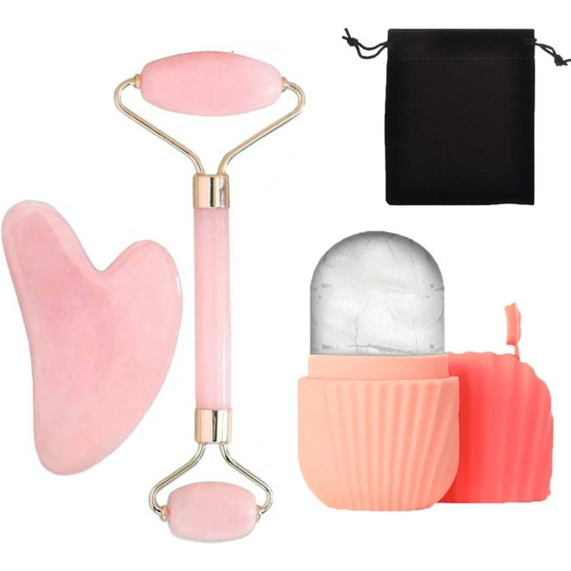 1/2/3pcs Ice Face Roller Facial Skincare Ice Roller Set,Facial Roller GuaSha FaceTool Set,Face Massage Roller Lifting Contouring