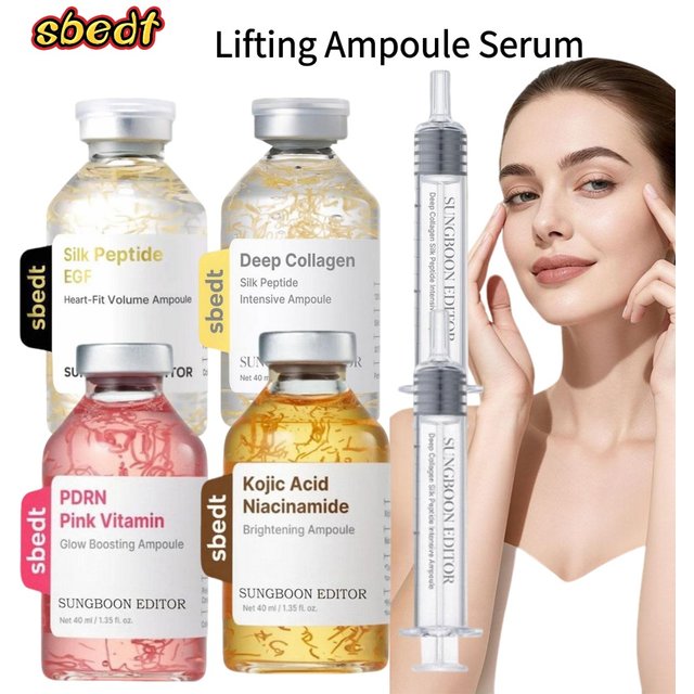 Lifting Ampoule Serum 40ml Set Skin Care Essence Silk Peptide Kojic Acid Niacinamide Collagen Vitamin Anti-Wrinkle Moisturizing