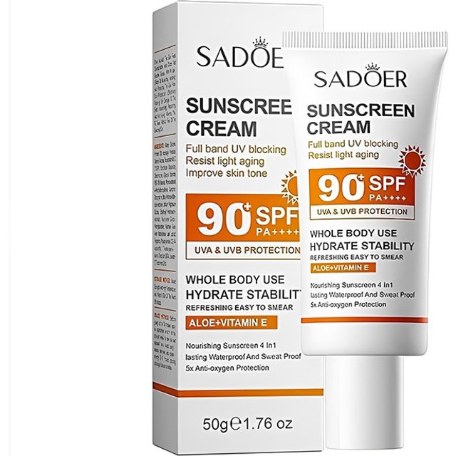 Sunscreen Cream SPF 90+ PA++++,Lightweight Daily Sunscreen For Face & Body Beauty Sunblock Cream For Beach Jogging Outdoor Sport