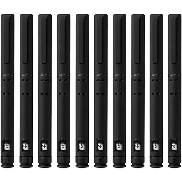 10PCS Black Durable Disposable Eco-Friendly Plastic Injection-Molded Pen for Skincare Compact Portable Design