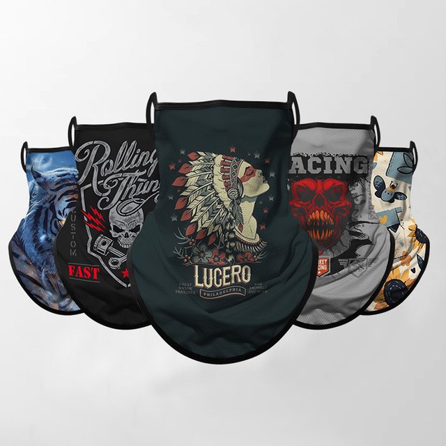 Motorcycle Face mask Breathable Scarf Multifunctional Half Face Mask Snowboard Neck Triangle Scarf Hats