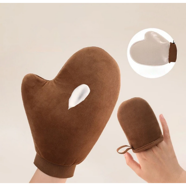 Body Lotion Glove Self-Tanning Mitt Double-Sided Prevents Sticky Hands Applicator Quick Dry Flocking Glove Makeup Applicator