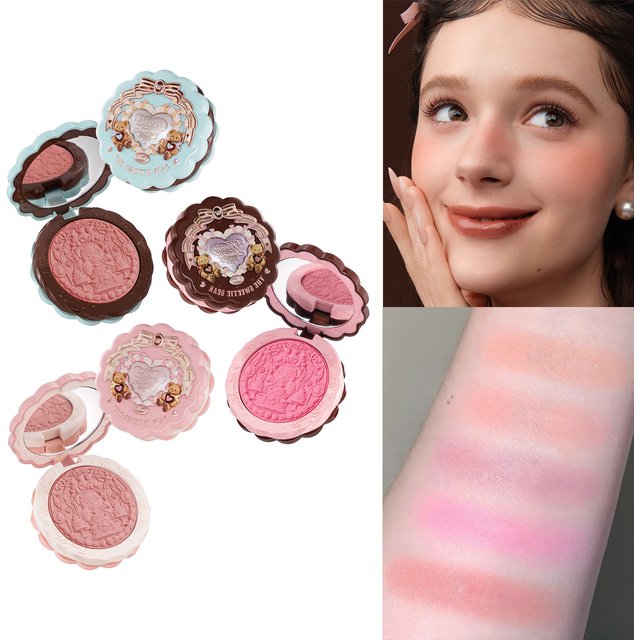 Flower Knows Sweetie Bear Silk Satin Blush Soft Matte Long Lasting Natural Glow Waterproof Buildable Cheek Powder Vegan Makeup