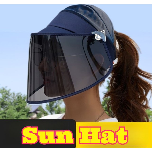 Women Sun Hat Protection Full Face Cover Sun Shade Hat Breathable Face Mask Outdoor Electric Bike Riding Post Surgery Recovery