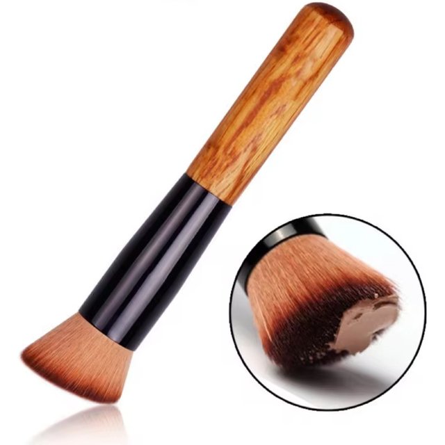 Pinceau de maquillage pour fond de teint, cosmétique professionnel, outils de maquillage, poudre Kabuki, Blush, fond de teint, brosse à dessus plat, 1 pièce