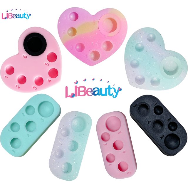 Libeauty 1 Pcs Mini Silicone Palette 5/6 Function Tray For Lash Lift And Tint Brow Lamination Eyelashes Perm Health Beauty Tools