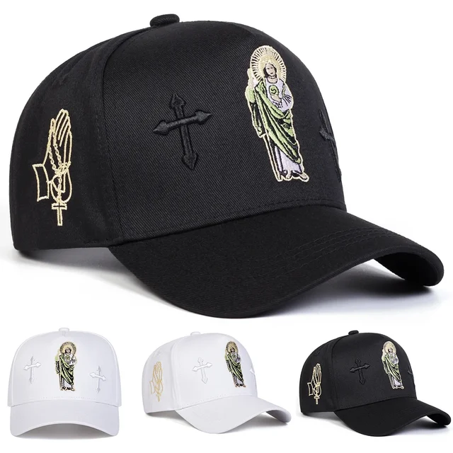Unisex Cross Embroidery Baseball Caps Spring and Autumn Outdoor Adjustable Casual Hats Sunscreen Hat Sports Cap