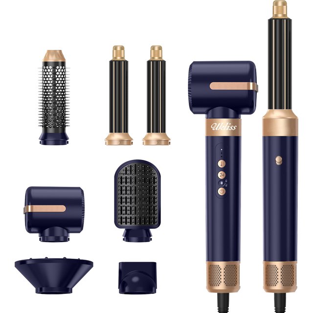 UKLISS Hair Dryer Brush 7 in 1, Air Styler Set with Curling Iron, Round Brush, Straightener for women
