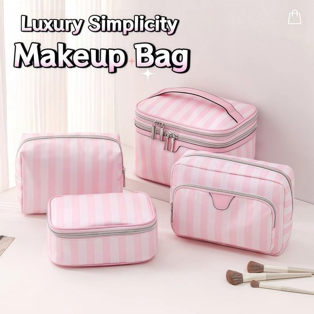 Large Capacity Handheld Makeup Bag Portable Oxford Cloth Cosmetic Storage Bag Minimalist Style Travel Design Wash Bags