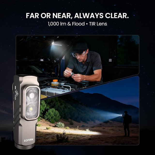 SOFIRN ST10 1000LM Latarka EDC USB C 14500 Akumulatorowa z Czerwonym Światłem 660NM Magnetyczny Końcówka i Klips Podwójny Włącznik
