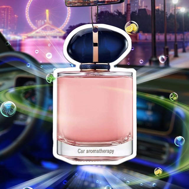 Bouteille de parfum rose avec nœud, encens de voiture, bâton de parfum, pendentif de parfum, sac