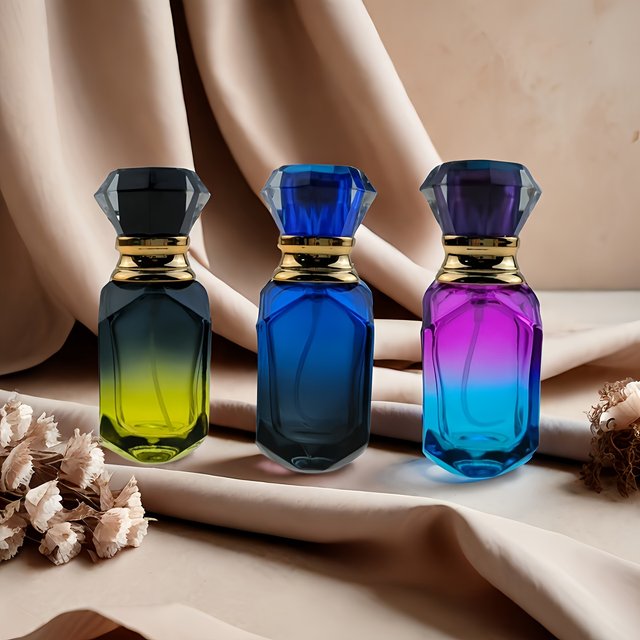 Ensemble de 2 bouteilles distributrices de parfum en verre de 30 ml, dégradé de couleur, atomiseur de parfum élégant, bouteille de parfum vide rechargeable