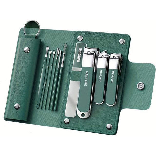 Stainless Steel Multifunctional Manicure Pedicure Tool Set Nail Grooming Kit Nail Clippers With Storage Case Nail Care Accessory