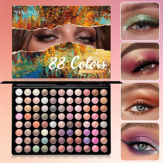 88 Colors Eyeshadow Palette, Professional Matte & Shimmer Makeup Kit, Highly Pigmented Long-Lasting Blendable Cosmetic Gift Set