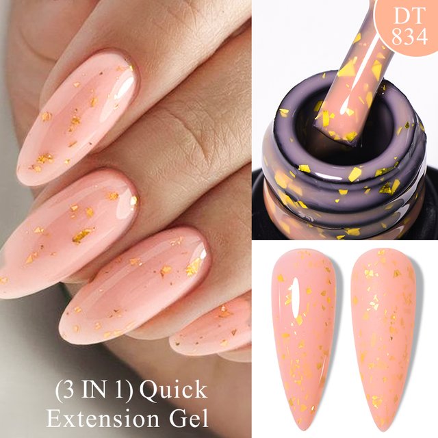 Glitter Foil Nail Extension Gel Quick Extension Gel Nail Polish Pink Nails Semi Permanent Construction Gel For Nail Extensions
