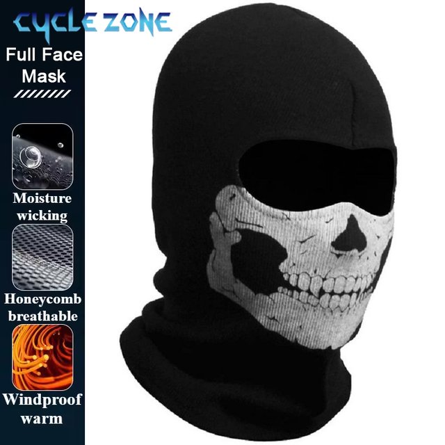Motorcycle Balaclava Skull Moto Full Face Mask Windproof Skiing Head Neck Warmer Cycling Biker Hood Cap Men Helmet Liner Caps