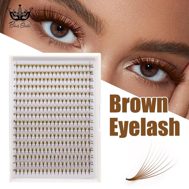 16lines 5D 6D 8D 10D Brown Premade Fan Lash Extensions Thin Stem Pointy Base 320 Fans L Tray Promade Volume Lashes Makeup Cilio