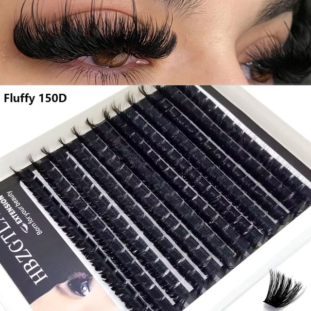 New 12rows5DFluffy 60-200DMix 8D Fluffy Individual Lashes Clusters Extensions False Eyelash DIY at Home Cluster Makeup Eyelash