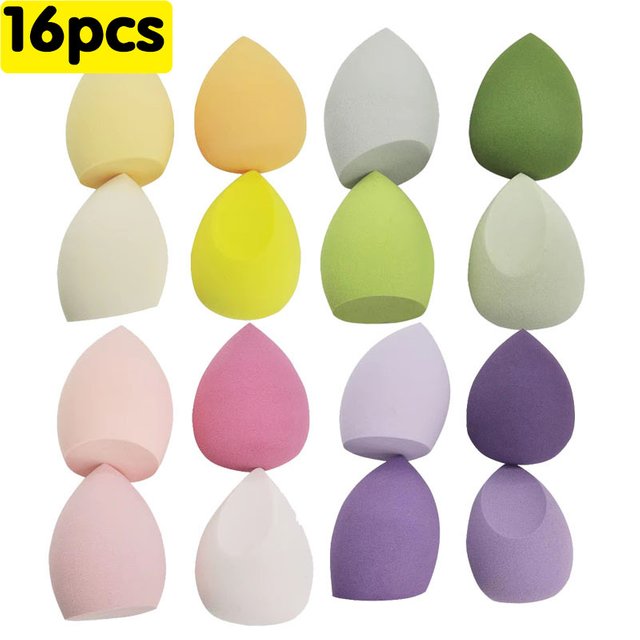 4-16pc Makeup Sponge Powder Puff Dry and Wet Combined Beauty Cosmetic Ball Foundation Powder Puff Bevel Cut Make Up Sponge Tools