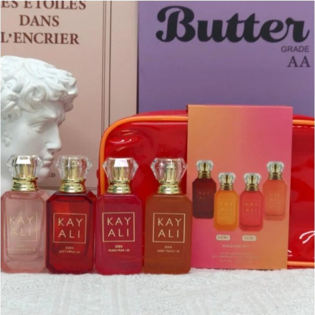 KAYALI 4x10ML Mini Perfume Gift Set Unisex Eau de parfum Long Lasting Fruity Floral Vanilla Travel Fragrance Collection