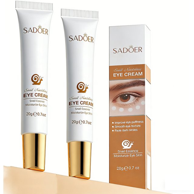 1/2PCS Snail Essence Eye Cream for Dark Circles, Moisturizing Smoothing Light Weight Fast Absorption Reduce Fine Lines Puffiness