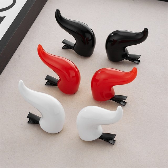 Pince à cheveux en corne du diable, 1 paire, pour Cosplay, Costume d'halloween, épingle à cheveux à cornes, thème Anime, couvre-chef pour mascarade