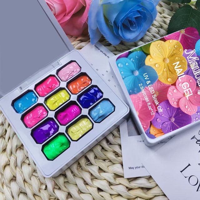 12 Color Y2K Fluorescent Solid Gel Nail Polish, Permanently Removable, UV/LED Nail Polish.